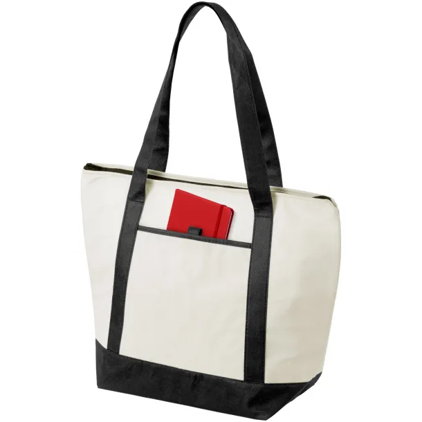 Lighthouse non-woven cooler tote Natural Crna
