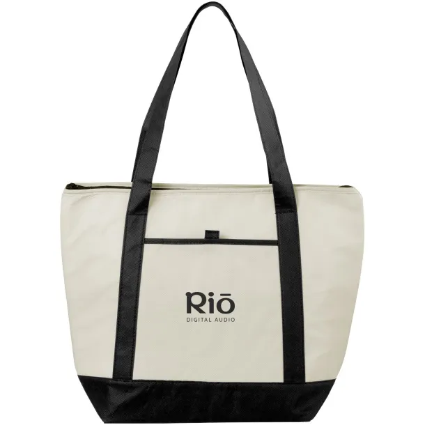 Lighthouse non-woven cooler tote Natural Crna