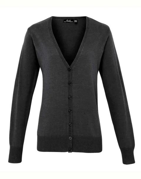  WOMEN'S BUTTON-THROUGH KNITTED CARDIGAN - Premier Titanium