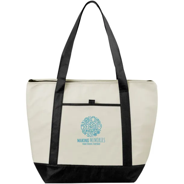 Lighthouse non-woven cooler tote Natural Crna