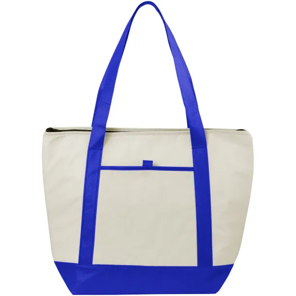 Lighthouse non-woven cooler tote Natural Royal blue