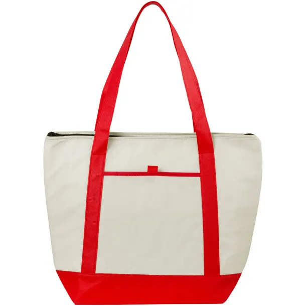 Lighthouse non-woven cooler tote Natural Red