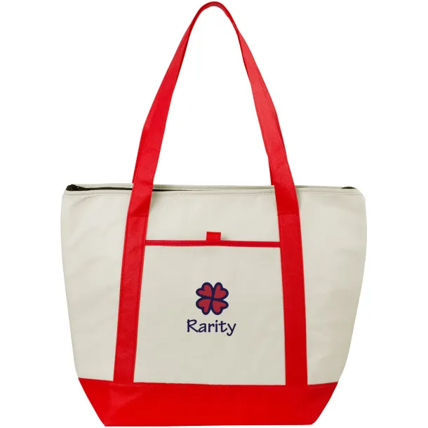 Lighthouse non-woven cooler tote Natural Red