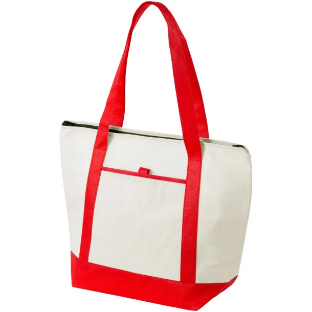 Lighthouse non-woven cooler tote Natural Red