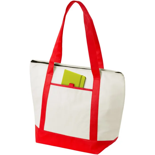 Lighthouse non-woven cooler tote Natural Red