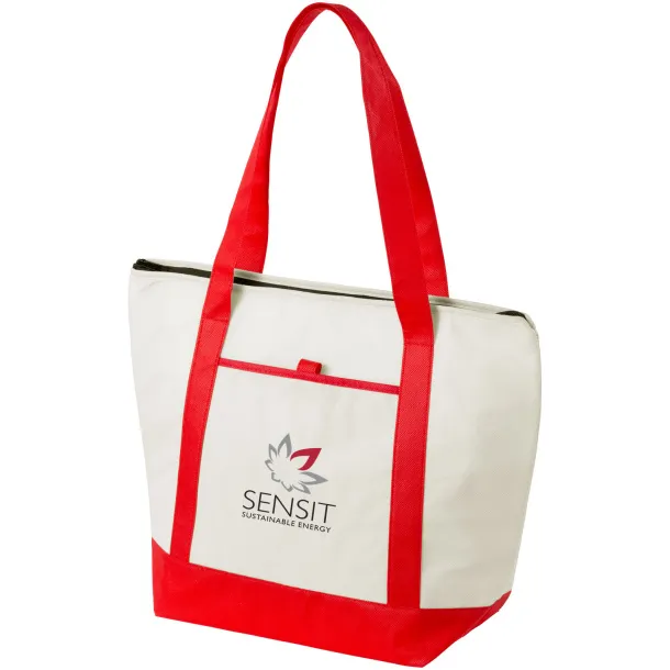 Lighthouse non-woven cooler tote Natural Red