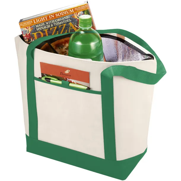 Lighthouse non-woven cooler tote Natural Green