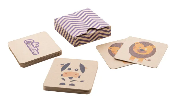Minimor Eco custom memory game, animals Natural