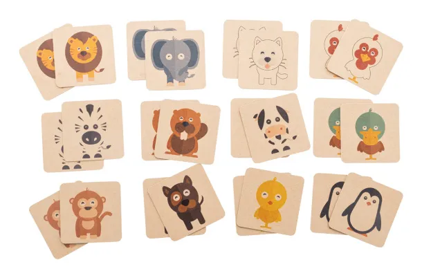 Minimor Eco custom memory game, animals Natural