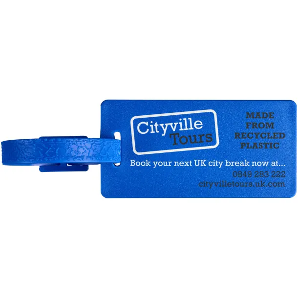 River recycled window luggage tag Blue