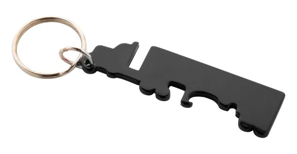 Peterby bottle opener keyring Black