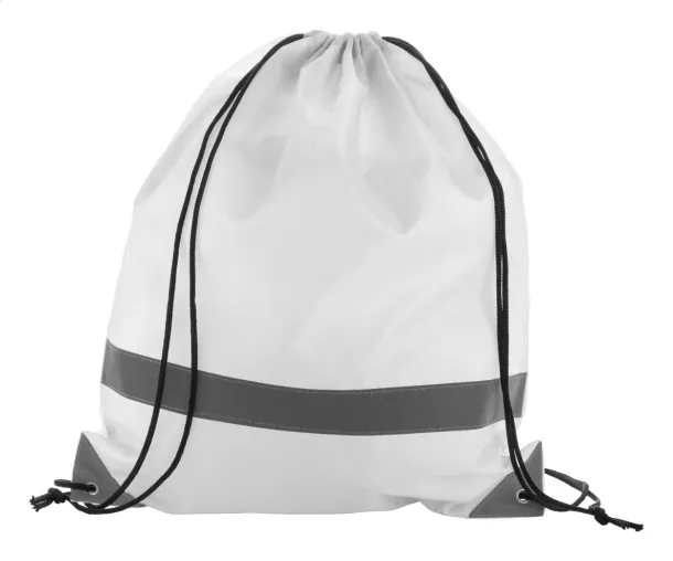 Vidraw reflective drawstring bag White