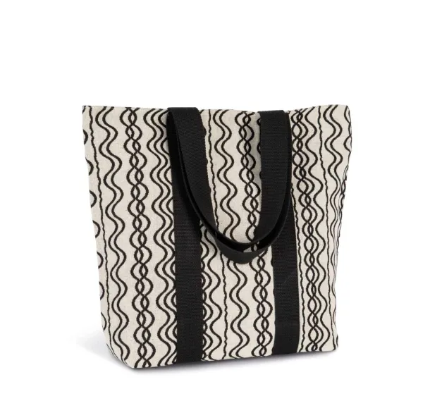  RECYCLED SHOPPING BAG - WAVY PATTERN - Kimood Black Fine Grey