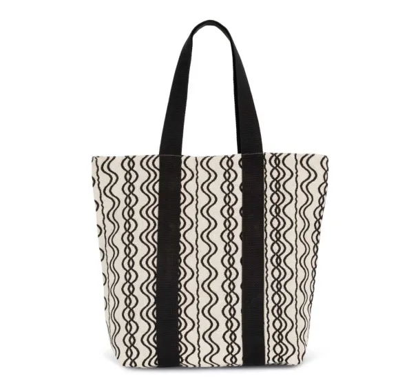  RECYCLED SHOPPING BAG - WAVY PATTERN - Kimood Black Fine Grey