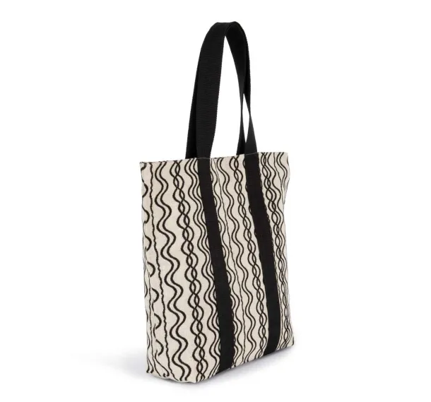  RECYCLED SHOPPING BAG - WAVY PATTERN - Kimood Black Fine Grey