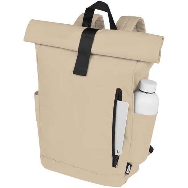 Byron 15.6" GRS RPET roll-top backpack 18L Oatmeal