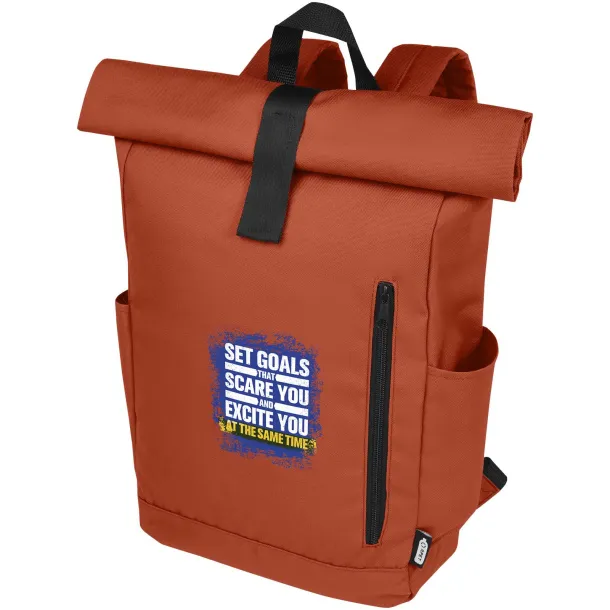 Byron 15.6" GRS RPET roll-top backpack 18L Brick