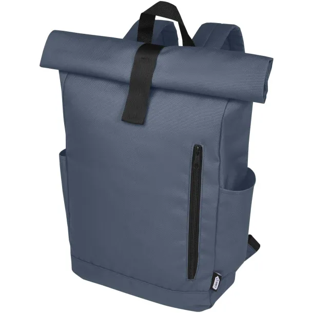 Byron 15.6" GRS RPET roll-top backpack 18L Hale Blue