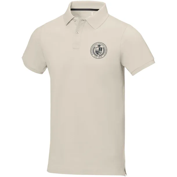 Calgary short sleeve men's polo - Elevate Life Sandstone