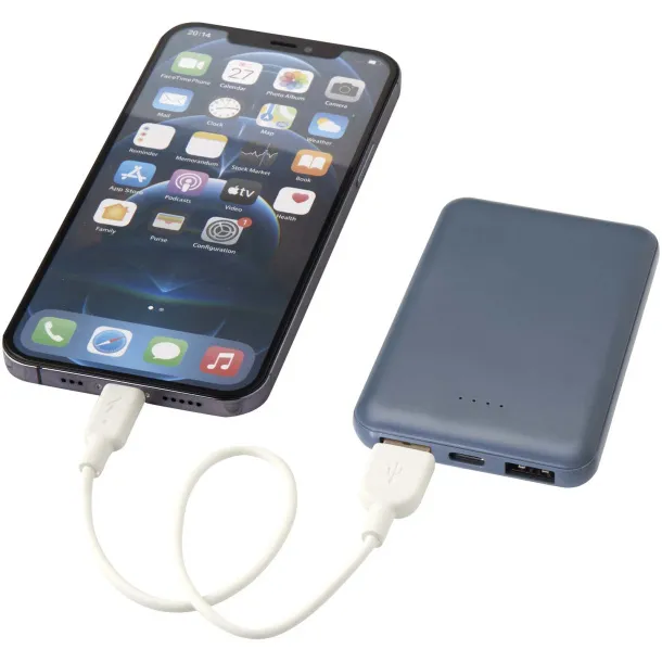 Asama Type-C prijenosna baterija od reciklirane plastike, 5.000 mAh Hale Blue