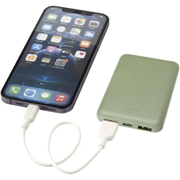 Asama Type-C prijenosna baterija od reciklirane plastike, 5.000 mAh Heather green