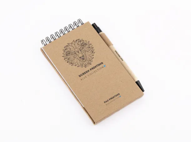 ZENTO Note cards set with pen naturalny