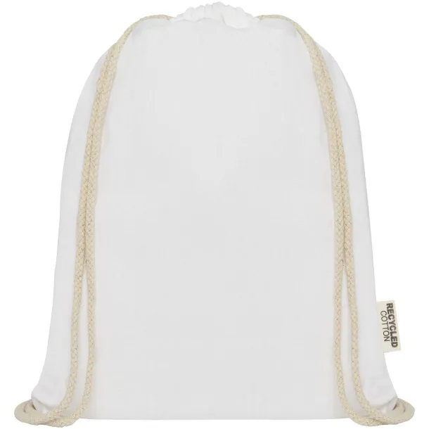 Oregon 140 g/m² GRS recycled cotton drawstring bag White