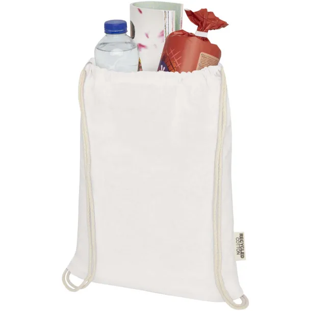 Oregon 140 g/m² GRS recycled cotton drawstring bag White