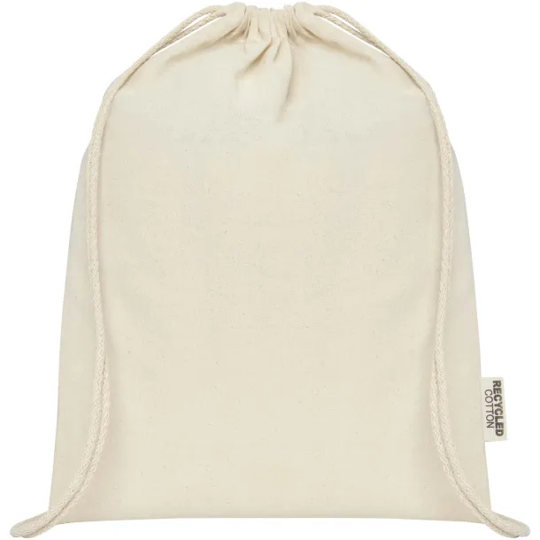 Oregon 140 g/m² GRS recycled cotton drawstring bag Natural
