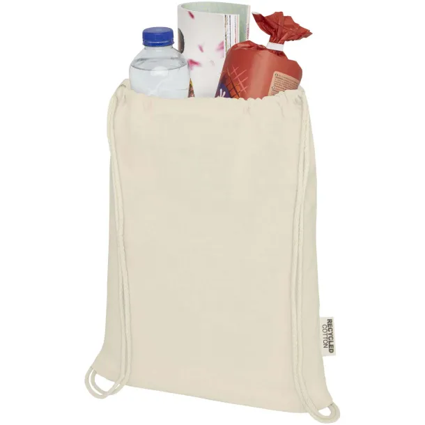 Oregon 140 g/m² GRS recycled cotton drawstring bag Natural