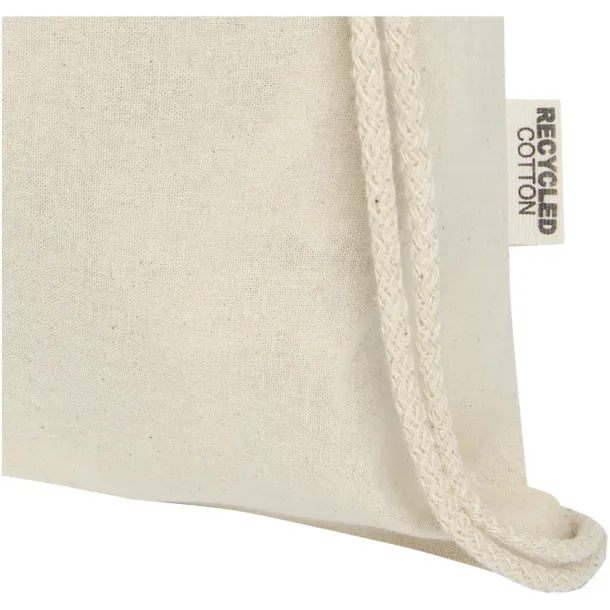 Oregon 140 g/m² GRS recycled cotton drawstring bag Natural