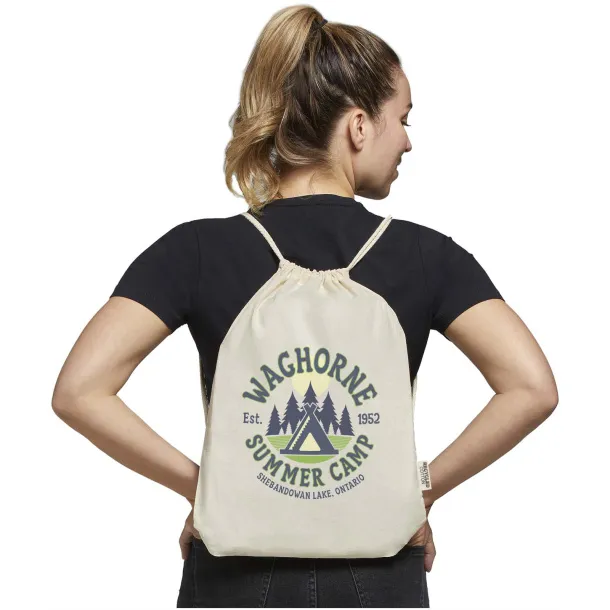 Oregon 140 g/m² GRS recycled cotton drawstring bag Red