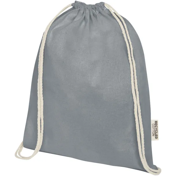 Oregon 140 g/m² GRS recycled cotton drawstring bag Grey