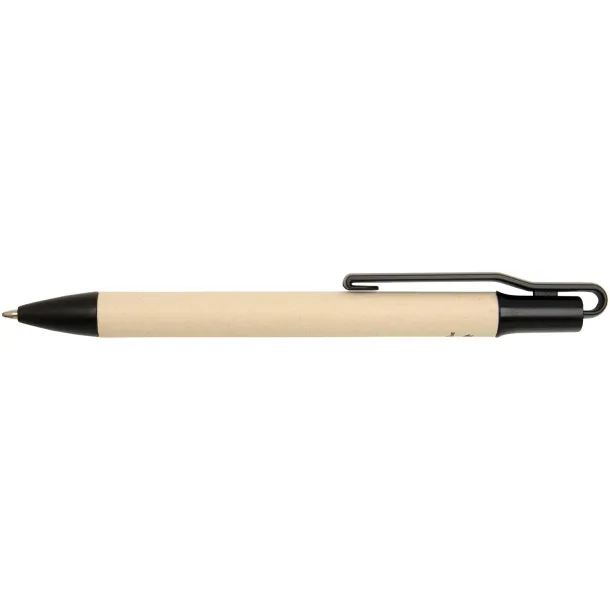 Liliana sugarcane paper ballpoint pen (blue ink) Solid black