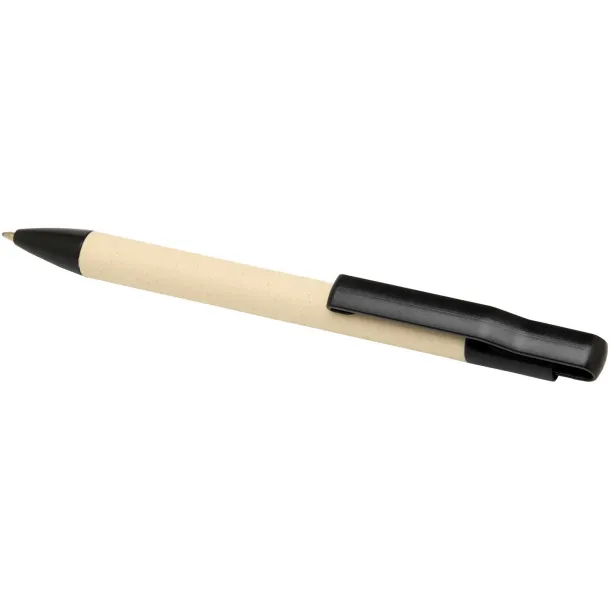 Liliana sugarcane paper ballpoint pen (blue ink) Solid black