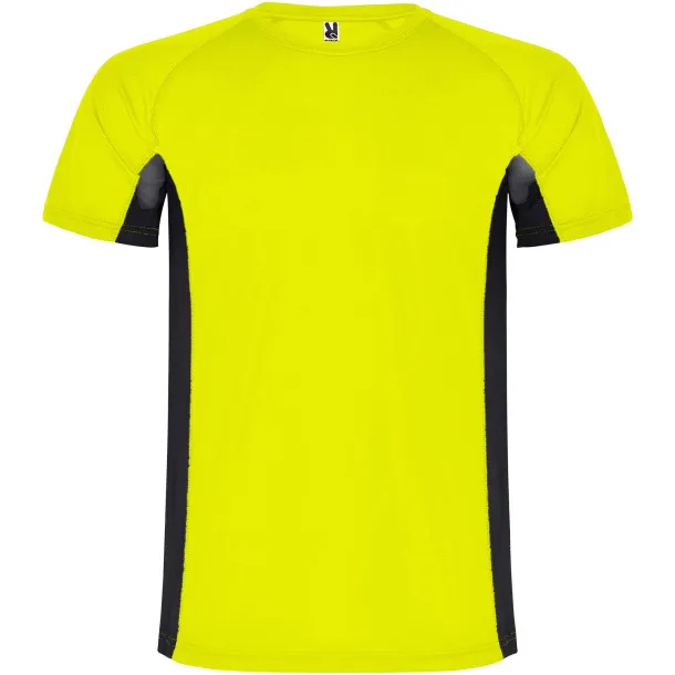 Shanghai short sleeve kids sports t-shirt - Roly Fluor Yellow Crna