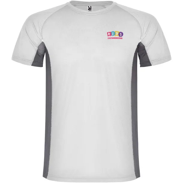 Shanghai short sleeve kids sports t-shirt - Roly White Dark Lead