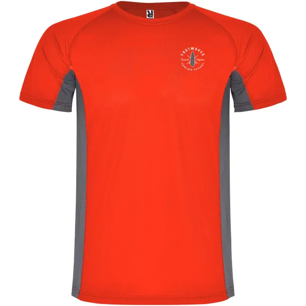 Shanghai short sleeve kids sports t-shirt - Roly Red Dark Lead