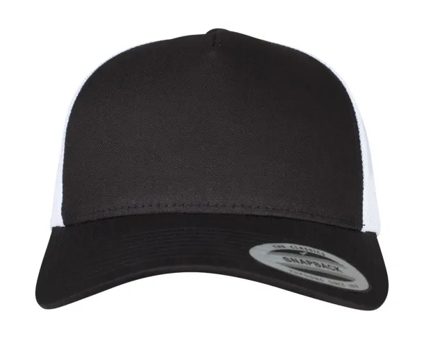  5-Panel Retro Trucker 2-Tone Cap - Flexfit Black Bijela