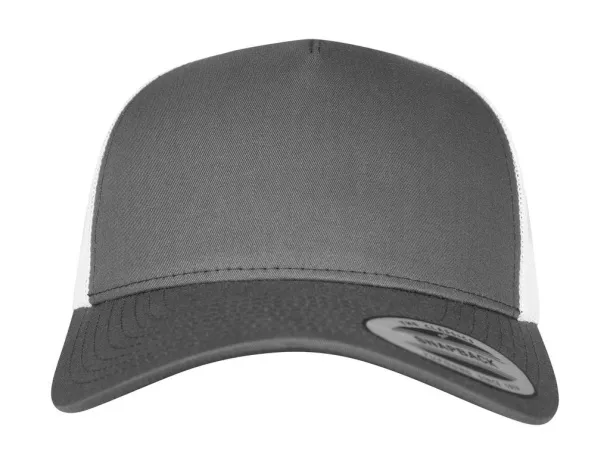  5-Panel Retro Trucker 2-Tone Cap - Flexfit Charcoal Bijela