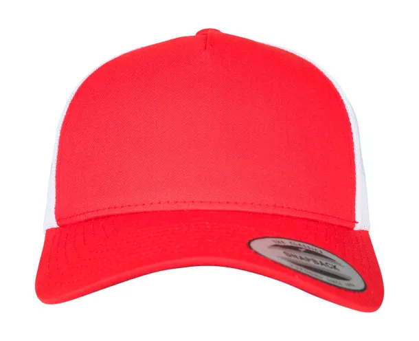  Retro dvobojna trucker šilterica - 5 panela - Flexfit Crvena Bijela