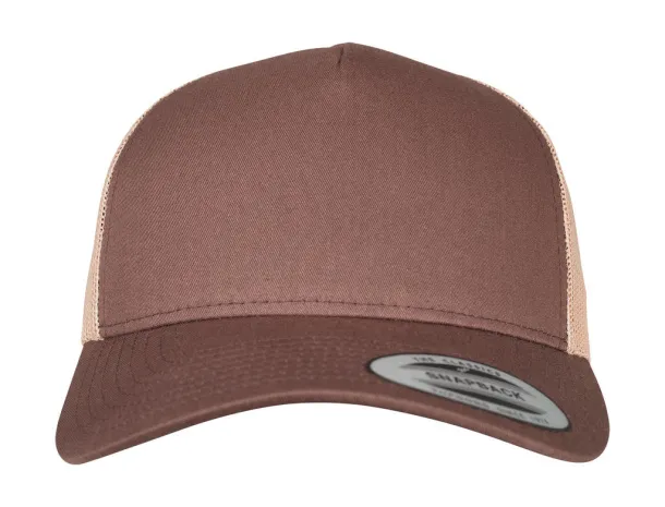  5-Panel Retro Trucker 2-Tone Cap - Flexfit Brown Khaki