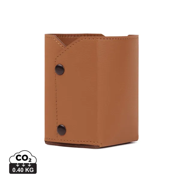 VINGA Timo PU RCS RPET pen holder - Vinga brown 