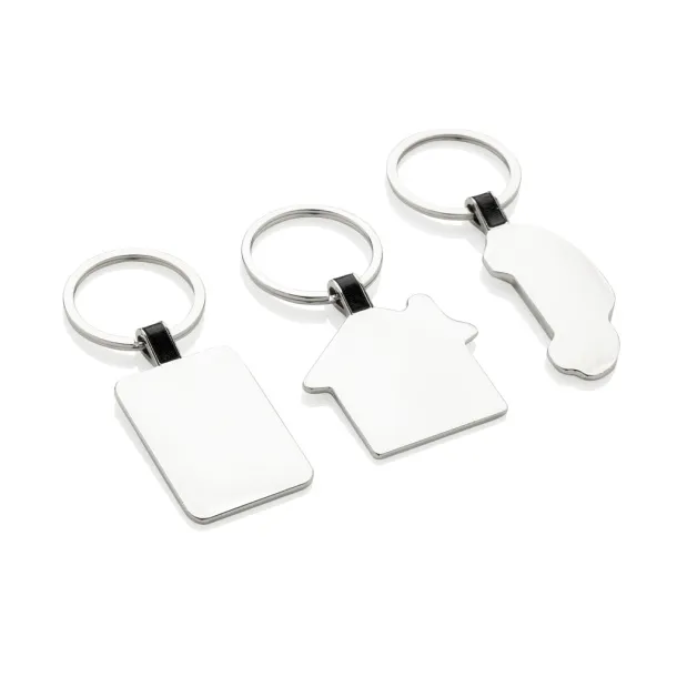  RCS recycled zinc alloy house keyring - XD Collection Silver 