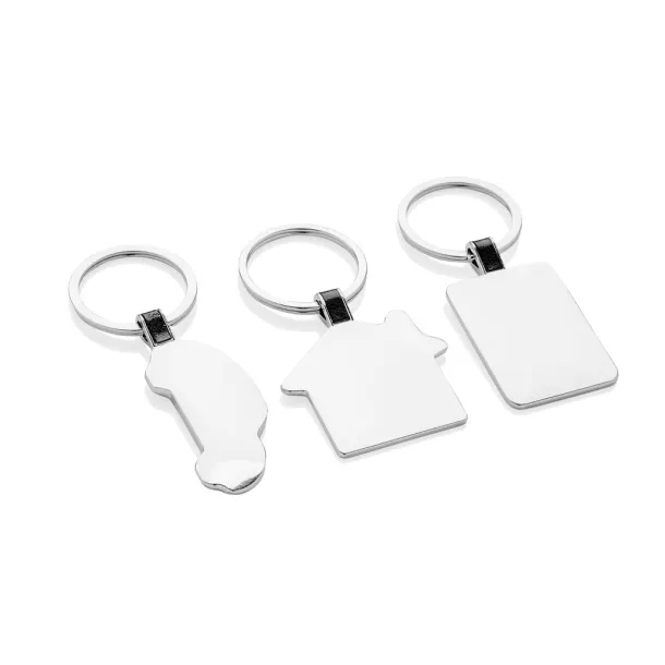  RCS recycled zinc alloy house keyring - XD Collection Silver 