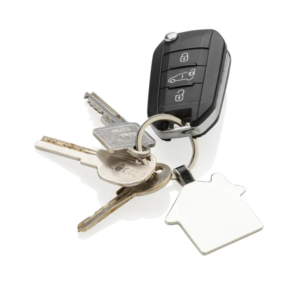  RCS recycled zinc alloy house keyring - XD Collection Silver 