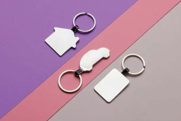  RCS recycled zinc alloy house keyring - XD Collection Silver 