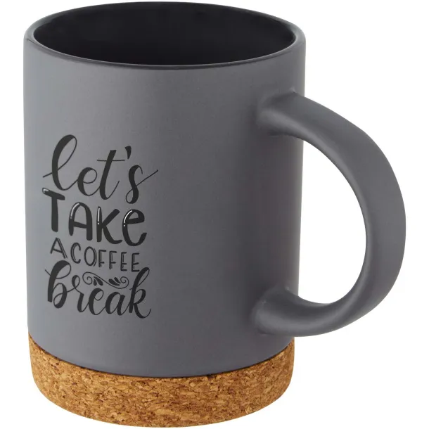 Neiva 425 ml ceramic mug with cork base Grey