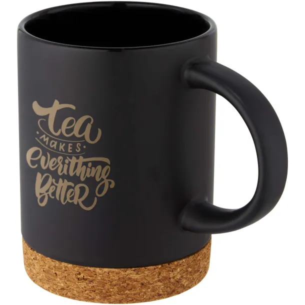 Neiva 425 ml ceramic mug with cork base Solid black