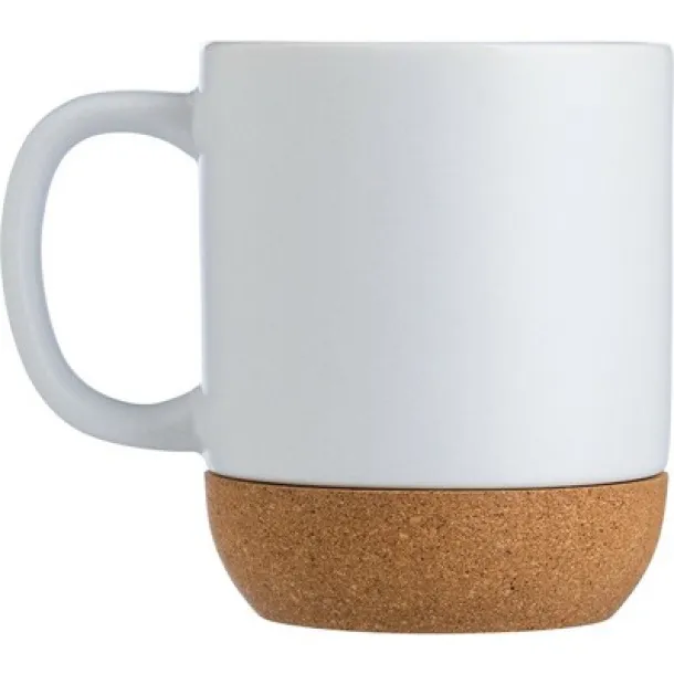  Ceramic mug 420 ml with cork detail Bijela
